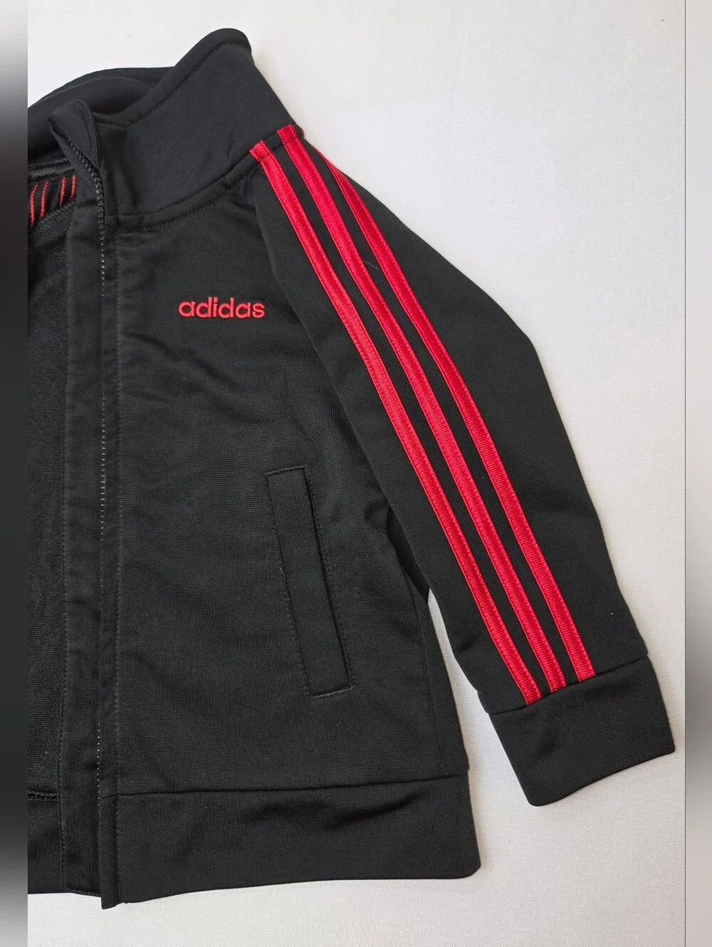 adidas Black Jacket with Red Accents